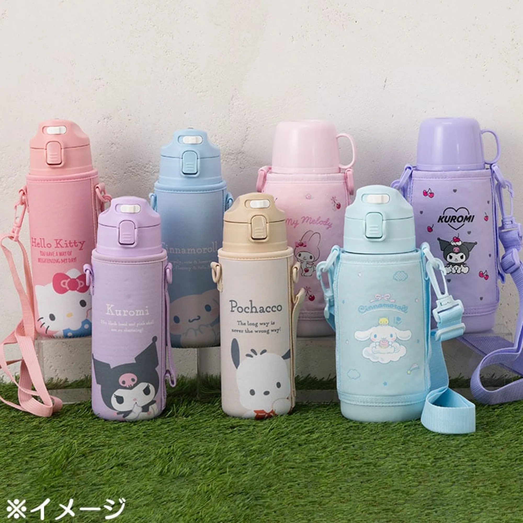 Japan Original Pochacco Stainless Steel Water Bottle with Neoprene Carrier