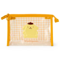 Japan Original Pompompurin Clear Gingham Zipper Pouch