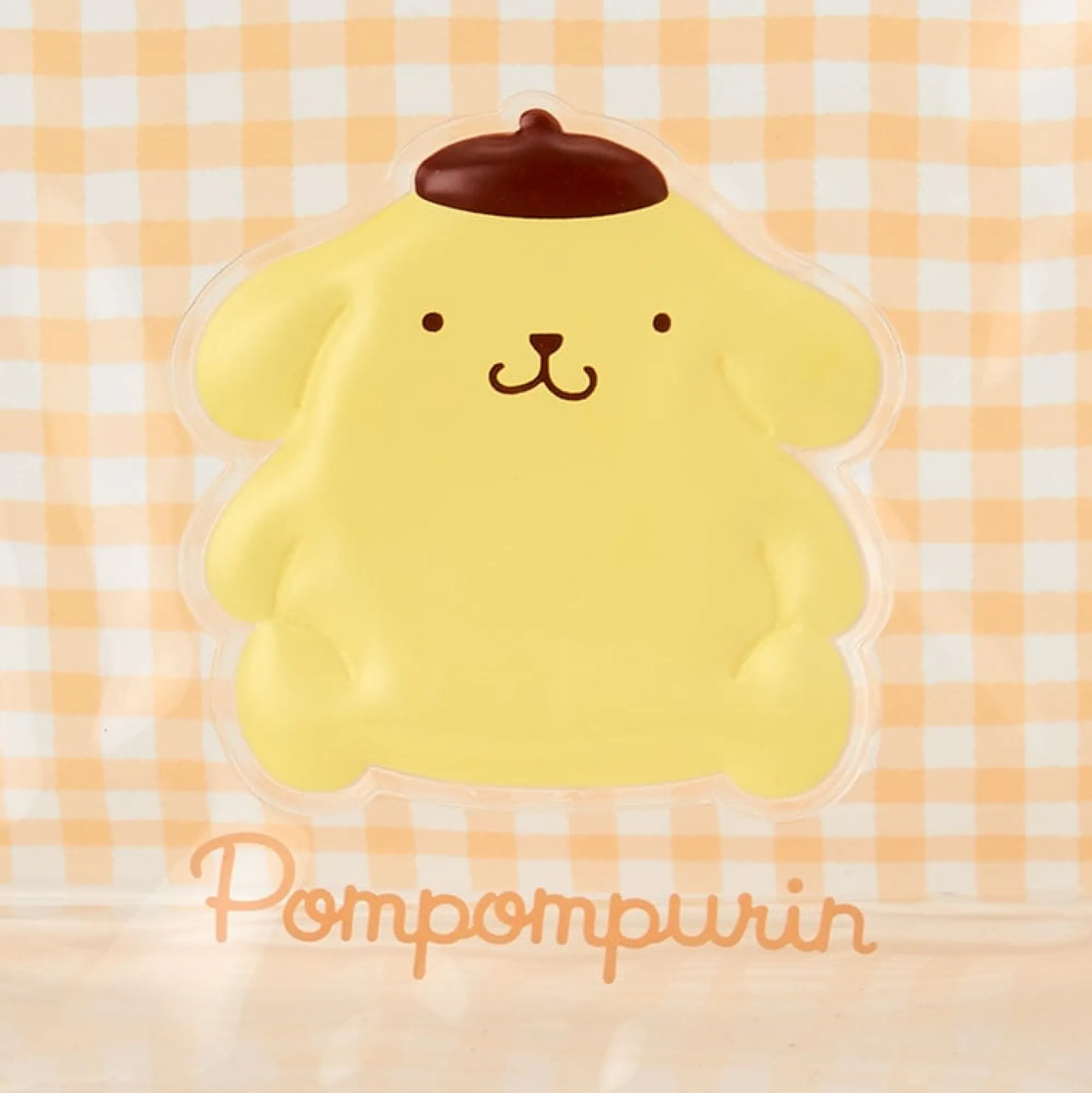 Japan Original Pompompurin Clear Gingham Zipper Pouch