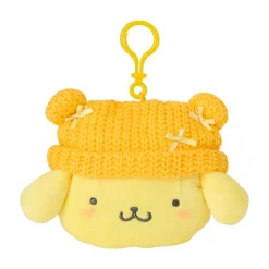 Japan Original Pompompurin Cozy Cap Mascot Clip Pouch