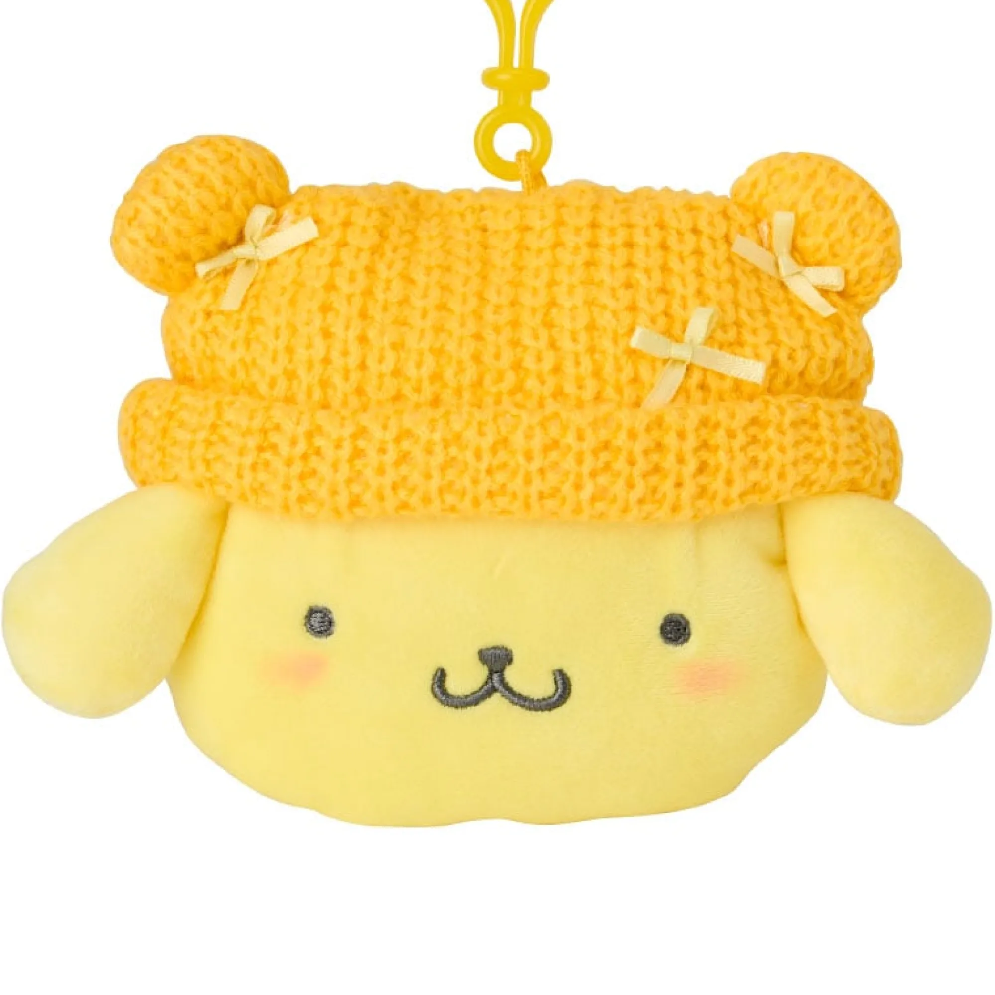 Japan Original Pompompurin Cozy Cap Mascot Clip Pouch