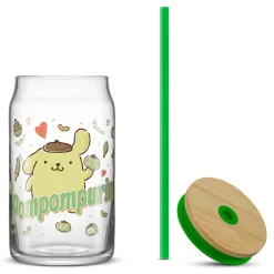 JoyJolt Pompompurin Favorite Flavor Lidded Glass Tumbler