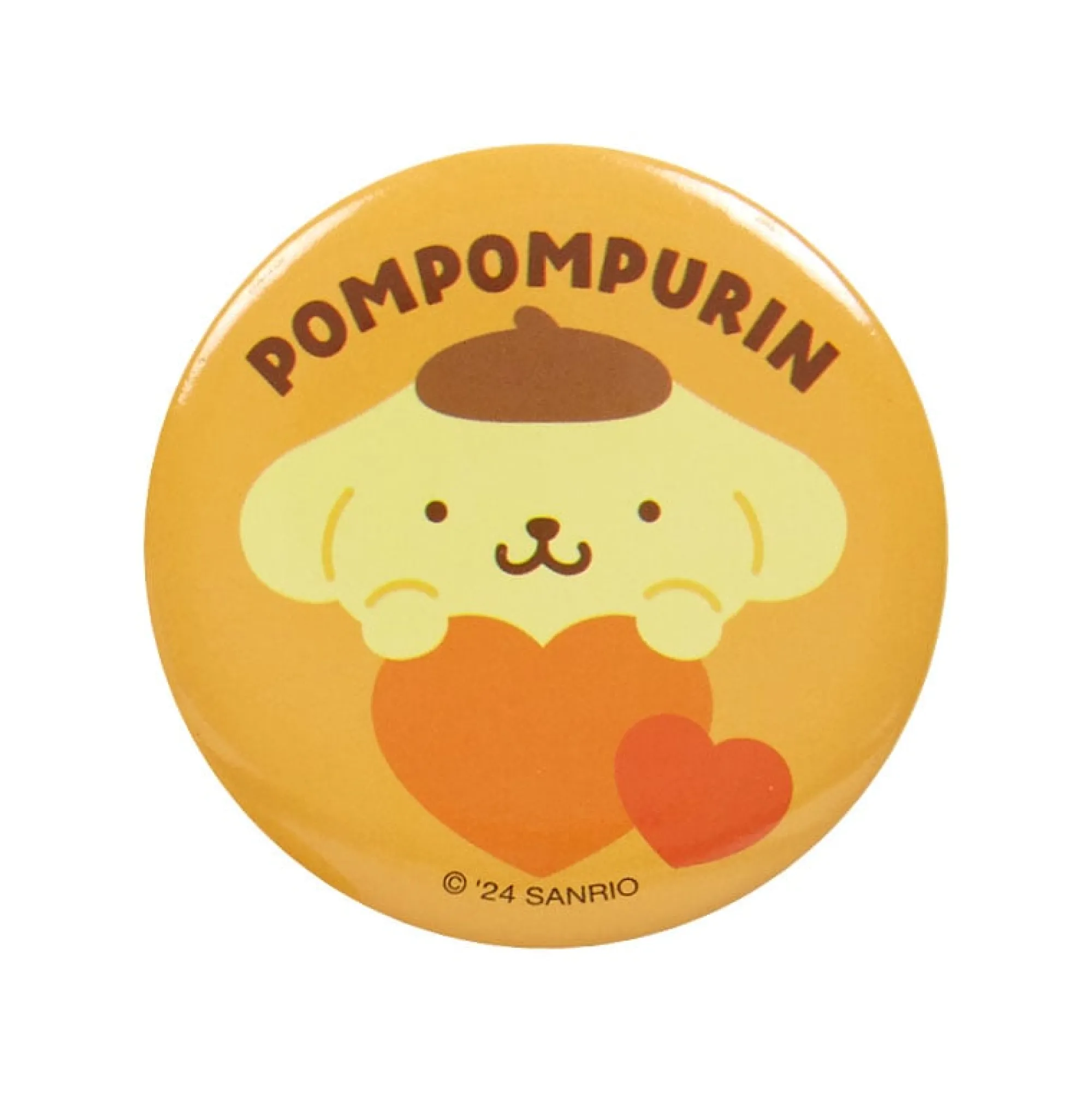 Japan Original Pompompurin Mini Pouch and Pin Set (Big Heart Series)