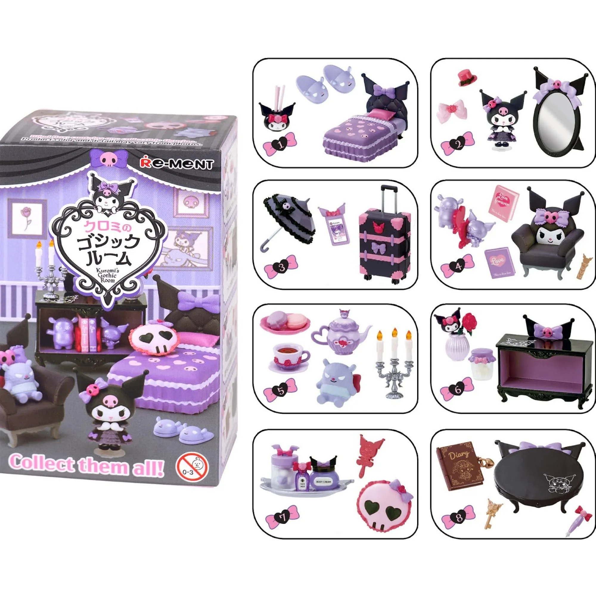 Hamee.com - Hamee US Re-Ment Kuromi's Gothic Room Blind Box Figure Set