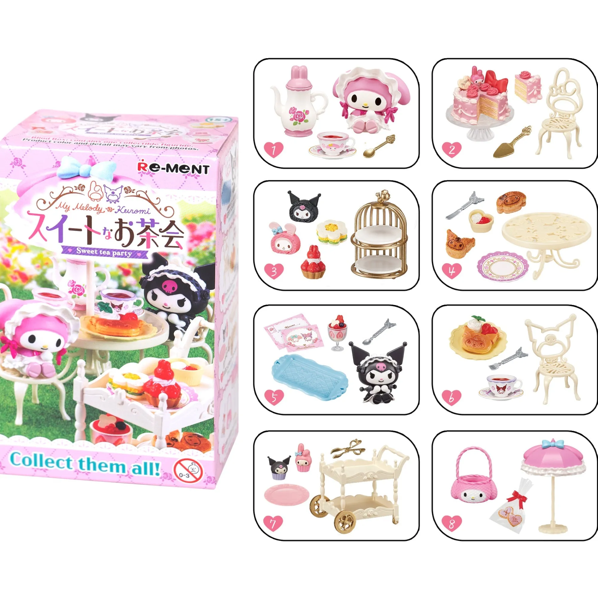 Hamee.com - Hamee US Re-Ment My Melody & Kuromi Sweet Tea Party Blind Box Figure Set
