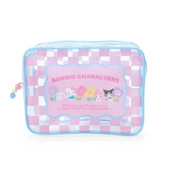 Japan Original Sanrio Characters Clear Zipper Pouch (Pastel Check Series)