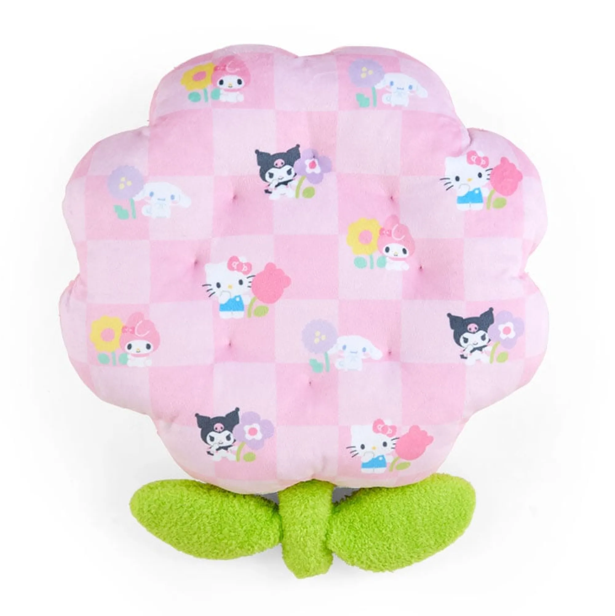 Japan Original Sanrio Characters Daisy Throw Pillow (Pastel Check Series)