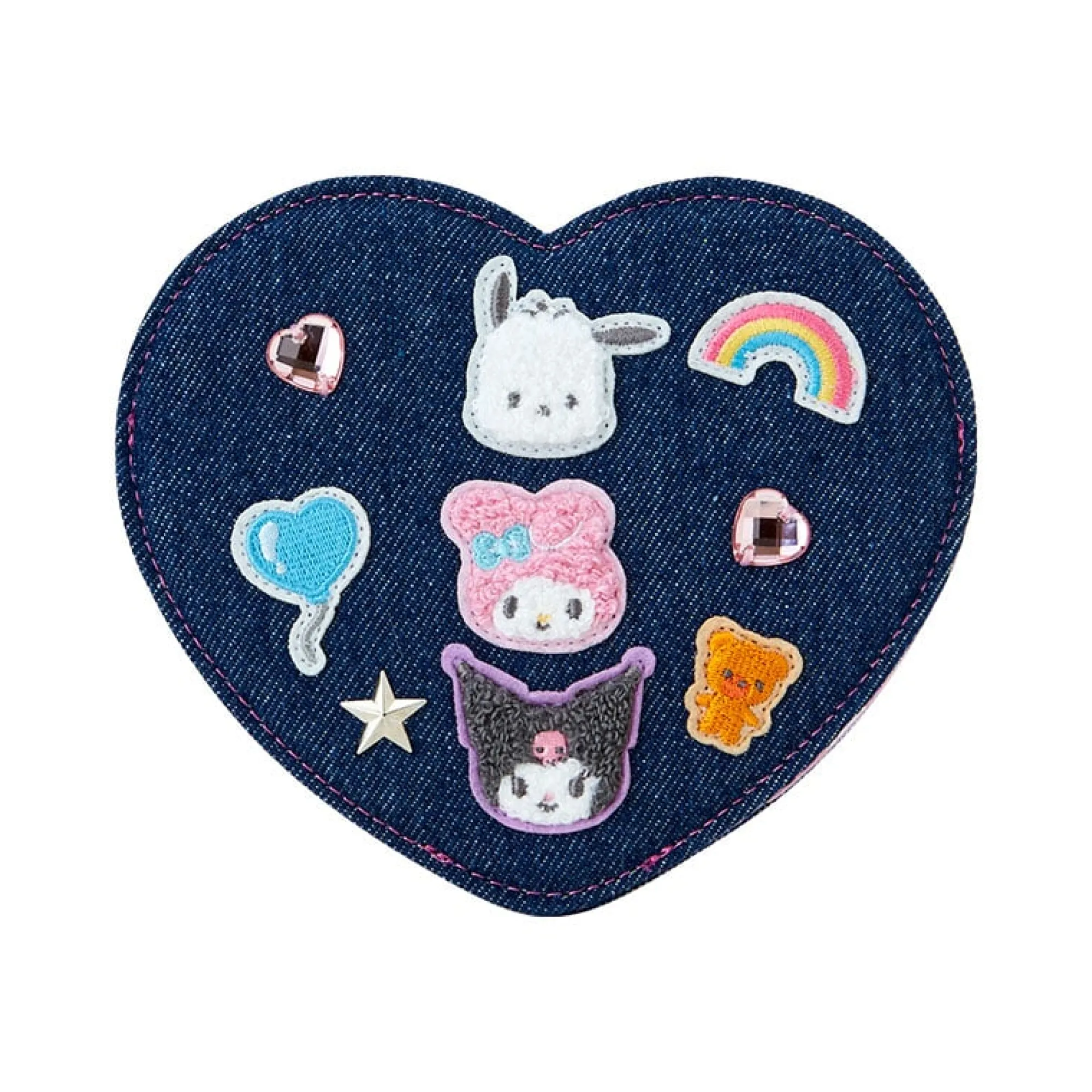 Japan Original Sanrio Characters Folding Stand Mirror (Denim Patch Series)