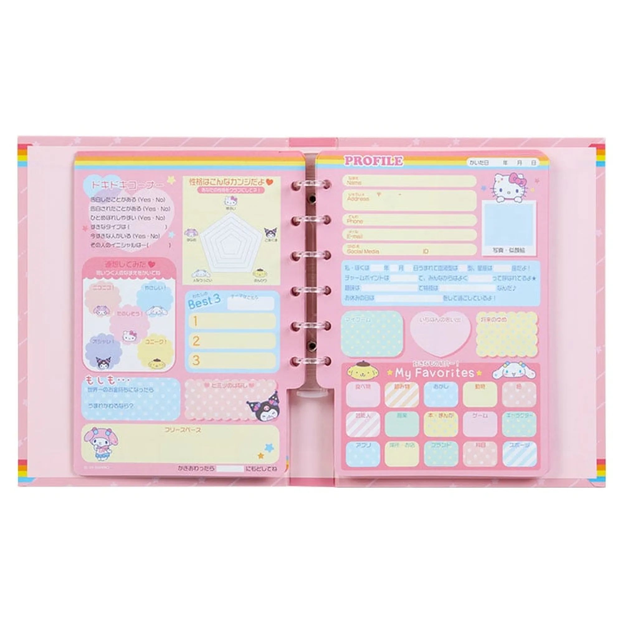 Japan Original Sanrio Characters Mini Profile Binder Notebook (My Profile Series)
