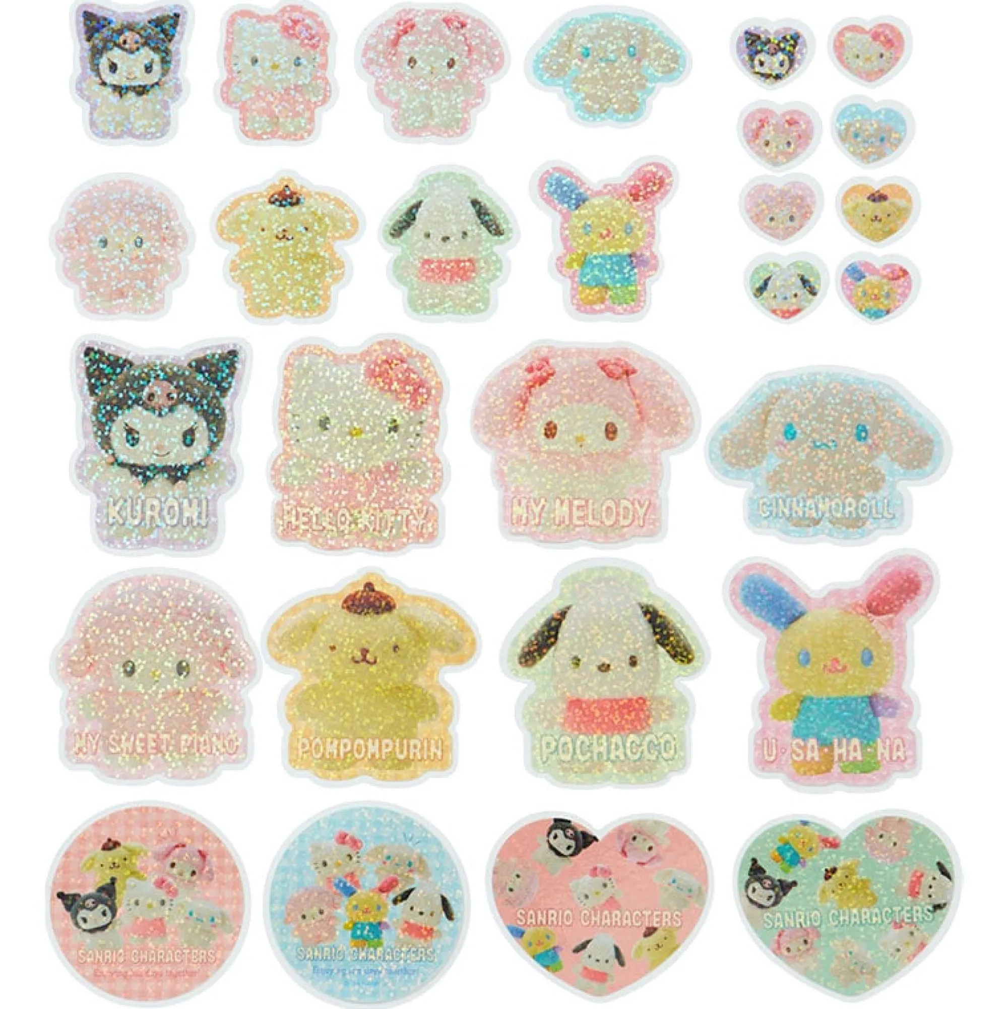Japan Original Sanrio Characters 36-pc Mini Sticker Pack (Pitatto Friends Series)