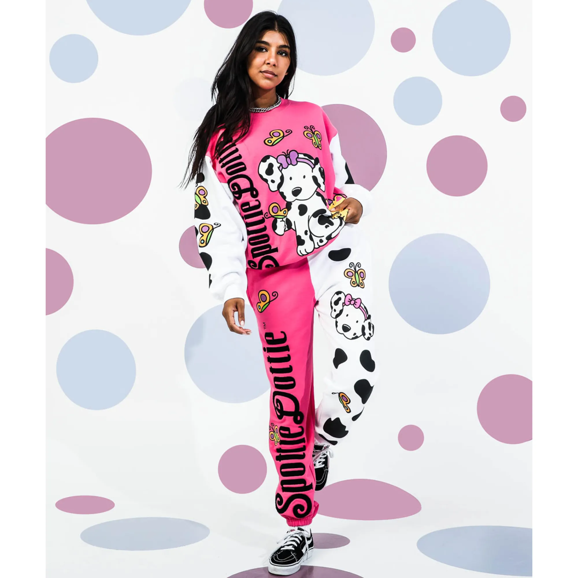 BIOWORLD Spottie Dottie x Dumbgood Puff Print Sweatpants
