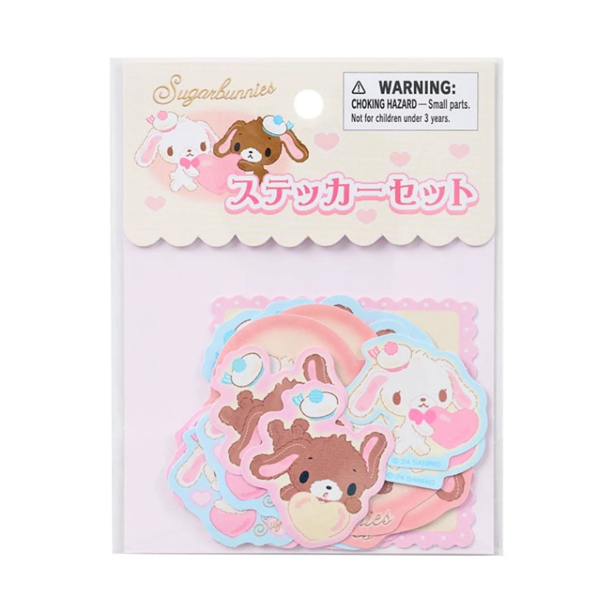 Japan Original Sugarbunnies 16-pc Sticker Pack (Heisei Fluffy Heart Series)