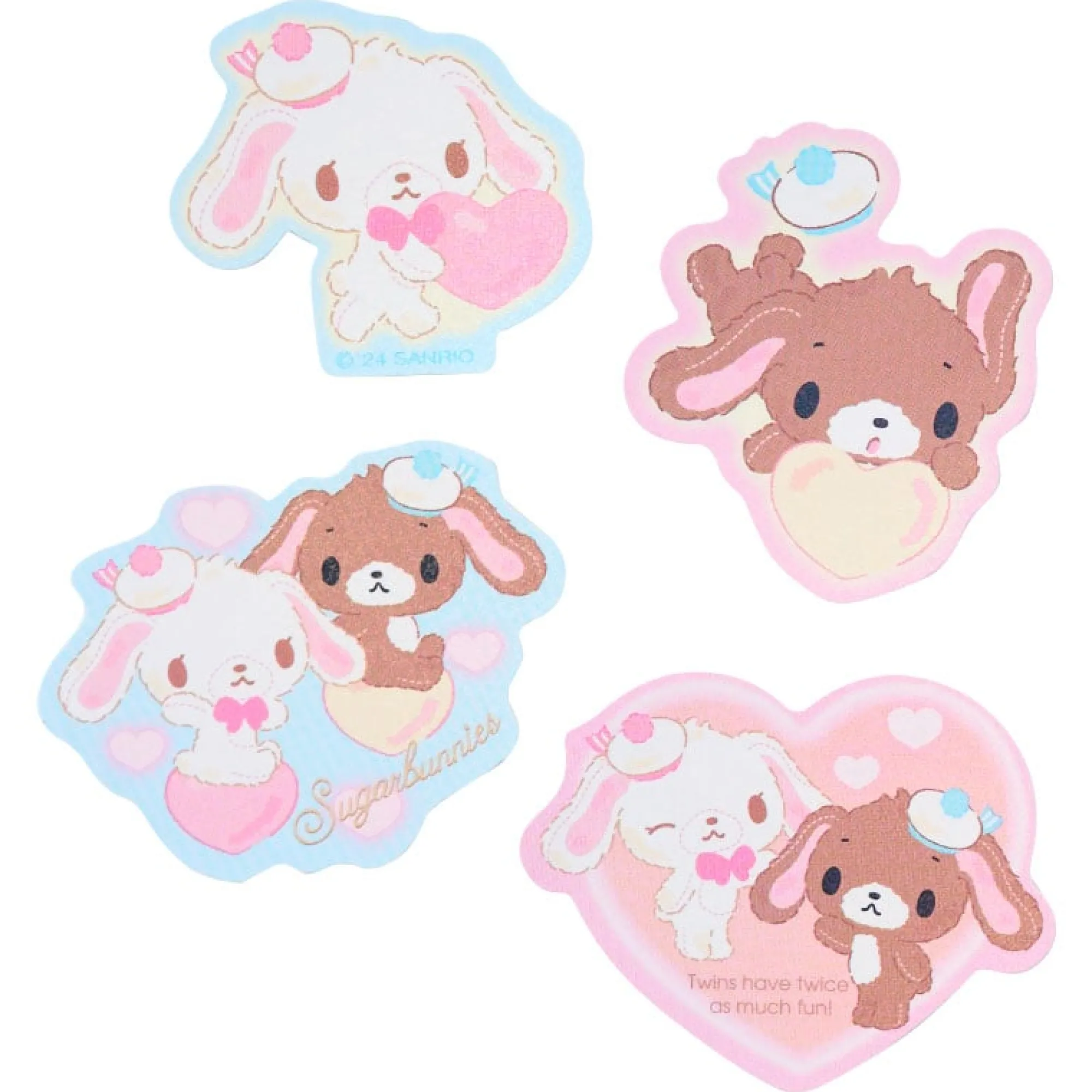 Japan Original Sugarbunnies 16-pc Sticker Pack (Heisei Fluffy Heart Series)