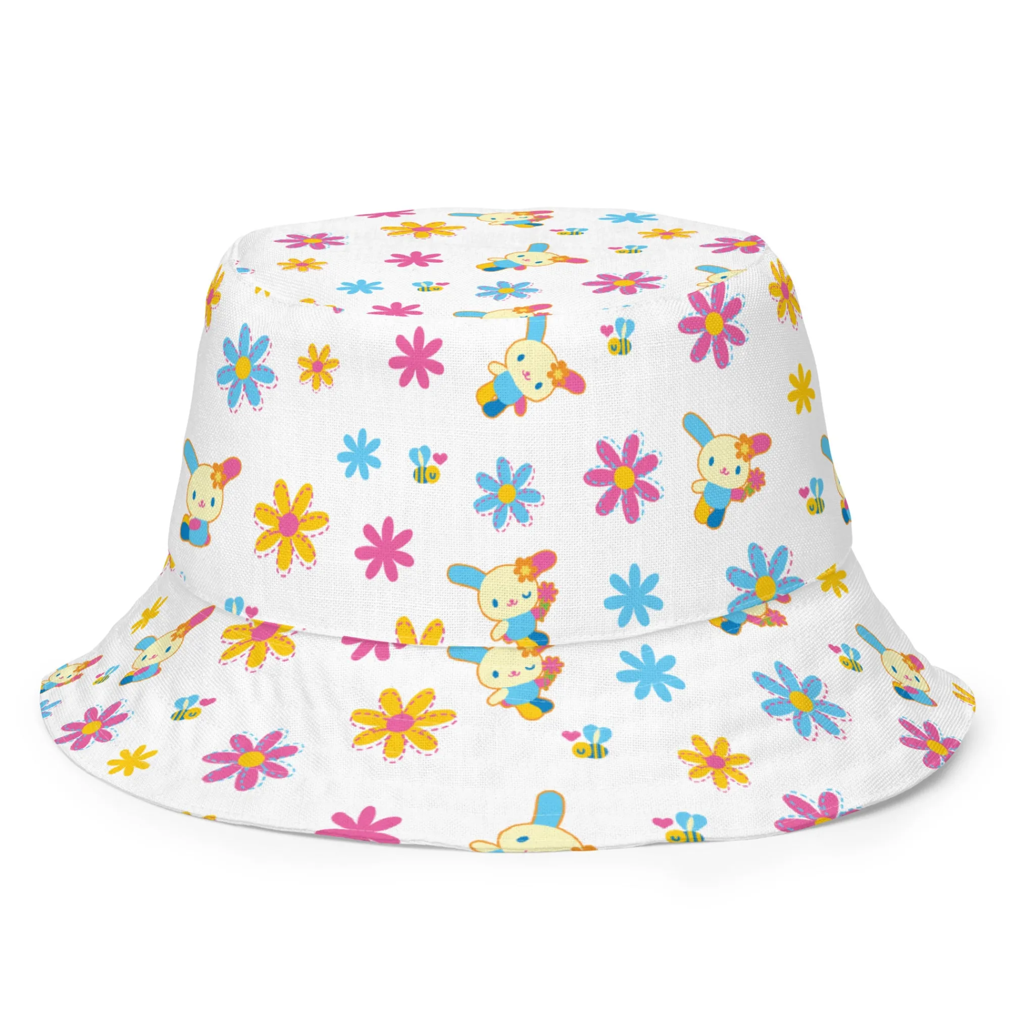 Printful U*SA*HA*NA Daisy Patchwork Reversible Bucket Hat
