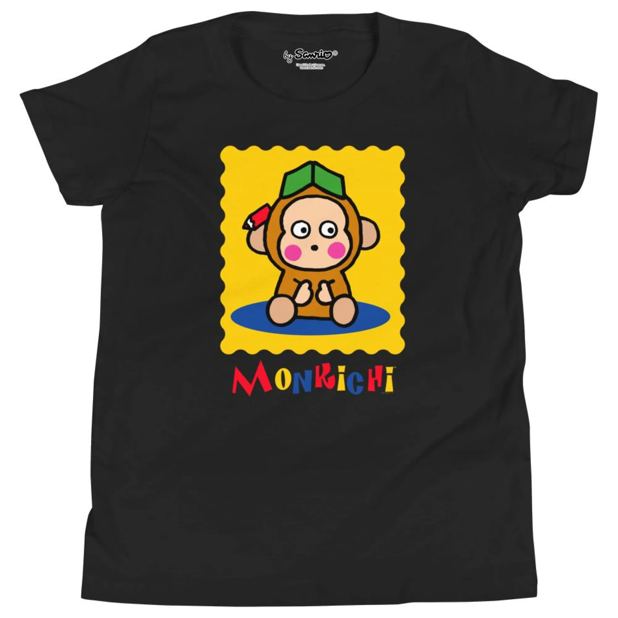 Printful Youth Monkichi Primary Logo T-Shirt (Black)